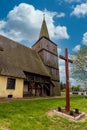 Klepsk, Poland - May 7, 2019: Exterior view of the Evangelical Church of the Blessed Virgin Mary. The church was founded in  1367 Royalty Free Stock Photo