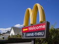 Exterior view of the famous Mcdonald Drive Thru sign Royalty Free Stock Photo