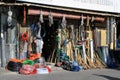 Exterior view of a hardware store. A shop that sells gardening supplies.