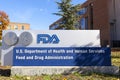 Exterior view of the headquarters of US Food and Drug Administration (FDA building and FDA sign) Royalty Free Stock Photo