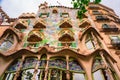 Historic Casa Batllo by Antoni Gaudi with details.