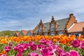 Exterior view of historic Dutch style shops at Windmill island gardens in Holland, Michigan Royalty Free Stock Photo