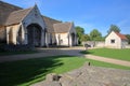 Exterior view of the historic Tithe Barn, a medieval monastic stone barn, Bradford on Avon, UK Royalty Free Stock Photo