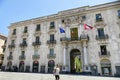 Exterior view of the historical university building in the homonymous downtown square Catania Italy