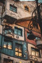 Exterior view of the iconic Hundertwasser House in Vienna, Austria