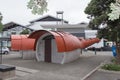 Exterior view of Kumutoto public toilets, Wellington, New Zealand Royalty Free Stock Photo