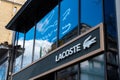 Exterior view of a Lacoste store, Boulogne-Billancourt, France