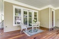 Large country home with wrap-around deck.