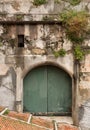 Large green arched doors Royalty Free Stock Photo