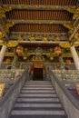 Exterior view of Leong San Tong Khoo Kongsi clanhouse against blue sky Royalty Free Stock Photo