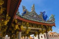 Exterior view of Leong San Tong Khoo Kongsi clanhouse against blue sky Royalty Free Stock Photo