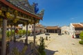 Exterior view of Leong San Tong Khoo Kongsi clanhouse against blue sky