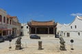 Exterior view of Leong San Tong Khoo Kongsi clanhouse against blue sky Royalty Free Stock Photo