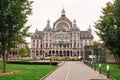 Exterior view of the main train station in Antwerp, Belgium. Royalty Free Stock Photo