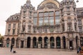 Exterior view of the main train station in Antwerp, Belgium. Royalty Free Stock Photo