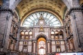 Exterior view of the main train station in Antwerp, Belgium. Royalty Free Stock Photo