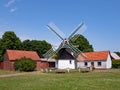 Exterior view of Meints mill, an earthen barn in Aurich, East Frisia, Germany