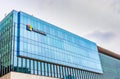 May 12, 2019 - Vancouver, Canada: Logo of Microsoft Corporation on West side of Pacific Cente Mall above Howe Street.