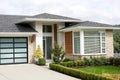 Exterior View of a Modern Designed Rancher Style House Home Royalty Free Stock Photo