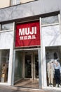Exterior view of a Muji store, Paris, France