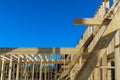Exterior view of a new house under construction framing Royalty Free Stock Photo
