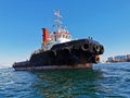 Exterior view of offshore tug vessel. This type of vessel are used in coordinate non propelled vessel when entering port Royalty Free Stock Photo