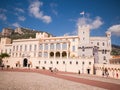 Monaco, Monte Carlo - August 10, 2018: Exterior view of palace - official residence of Prince of Monaco. It is one of