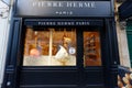 Exterior view of pastry shop of French famous pastry chef Pierre Herme in central Paris in Saint Germain district