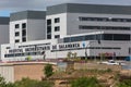 Exterior view of the Salamanca University Hospital building, exterior entrance for emergencies