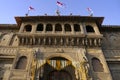 Exterior View of the scenic tourist landmark Maheshwar fort (Ahilya Fort) Royalty Free Stock Photo