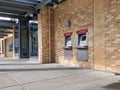 Exterior view of the self check in book and movie return at the King County Kirkland Library