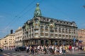 Exterior view of Singer House historic building in Saint Petersburg, Russia