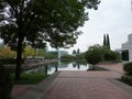 Exterior view of some lake landscape of the Nike World Headquarters