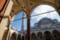 Exterior view of the Suleymaniye Mosque from the courtyard garden. Istanbul, Turkey. Royalty Free Stock Photo