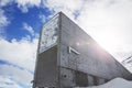 Svalbard Global Seed Vault exterior on a blue sky sunny day in Arctic landscape Norway Royalty Free Stock Photo