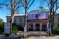 Exterior view of the ThÃÂ©ÃÂ¢tre du Rond-Point, a Parisian theater located near the Champs-Elysees in Paris, France Royalty Free Stock Photo