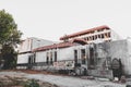 Exterior view to the abandoned modernist building of Istanbul Commerce University