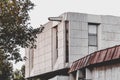 Exterior view to the abandoned modernist building of Istanbul Commerce University