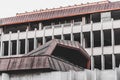 Exterior view to the abandoned modernist building of Istanbul Commerce University