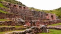 Exterior view to archaeological site of Tambomachay, Cuzco, Peru Royalty Free Stock Photo