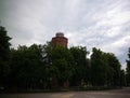 Exterior view to Old water tower in Zaraysk, Moscow region, Russia Royalty Free Stock Photo
