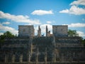 Exterior view to Templo de los Guerreros aka Temple of the Warriors, Chichen-Itza, Mexico Royalty Free Stock Photo