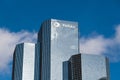 Exterior view of the Total Coupole tower, housing the head office of the oil company Total in Paris la DÃÂ©fense Royalty Free Stock Photo