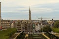 Exterior view of a townhall tower near Mont des Arts Garden in Brussels, Belgium Royalty Free Stock Photo