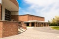 Exterior view of a typical American school building