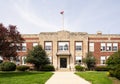 Exterior view of a typical American school building