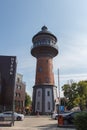 Exterior view of water tower and museum of cats Murarium, Zelenogradsk, Russia