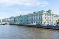 Exterior view of the Winter Palace building, currently housing the State Hermitage Museum, in Saint Petersburg, Russia Royalty Free Stock Photo