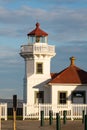 Exterior view of wooden Mukilteo Lighthouse Royalty Free Stock Photo