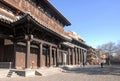 Exterior view of Yungang Grottoes near Datong, Shanxi Province in China Royalty Free Stock Photo